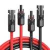 Verlängerungskabel beidseitig Solarstecker Solarkabel rot / schwarz 6mm² inkl. montierter Solar-Stecker (2 x 2 m)