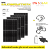 Balkonkraftwerk Set 2000W + Deye SUN2000G3 + 4 x 415W TW Module + Betteri-Kabel und Wechselrichterhalterung